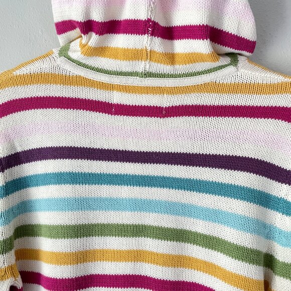 Aeropostale Rainbow Stripe Hooded Sweater Size XL Pullover Buttons NWT Y2K - Picture 9 of 11